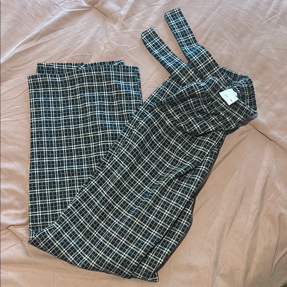 ZARA Kids Black and White Tapered Pants with Wide-Leg Design